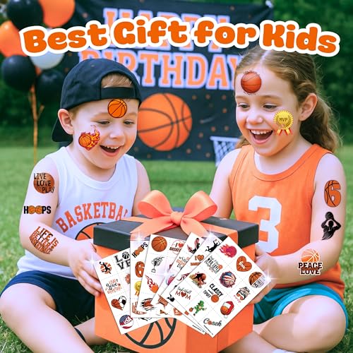 96PCS Basketball Temporary Tattoos - Sports Party Favors for Kids