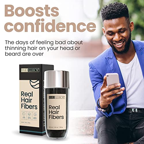 Hair Illusion Black Real Hair Fibers Thinning Hair 38g