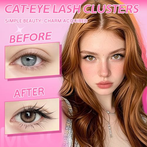 MOONKALI Cat Eye Lash Clusters Kit with Bond & Seal Glue