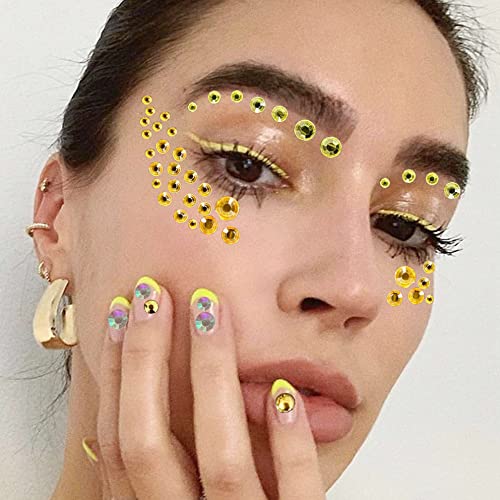 Bilizar 6 Sheets Face Gems Stick-On Jewels Rhinestones