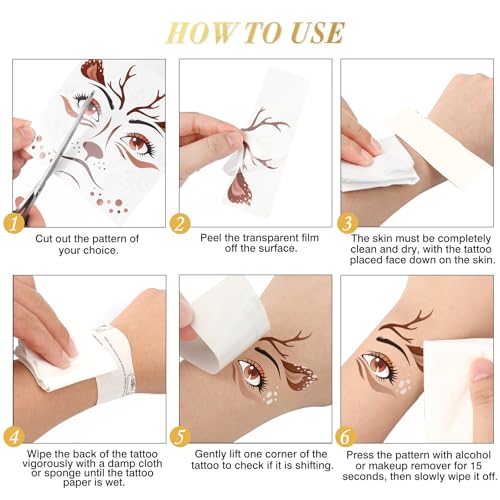 Deer Antlers Headband & Face Tattoos Set for Christmas Costume