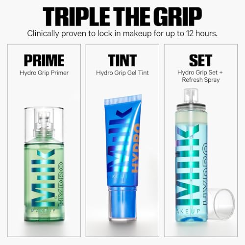 Milk Makeup Hydro Grip Primer with Hyaluronic Acid + Niacinamide ? Hydrating Face Primer Grips Makeup for Up to 12 Hours ? Silicone-Free, Lightweight Gel with Dewy Finish