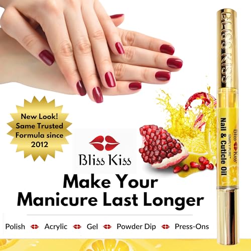 Bliss Kiss Nail Oil Cuticle Pens - 4 Pack with Jojoba & Vitamin E