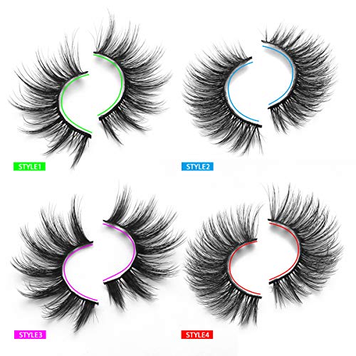 DYSILK Mink Lashes - 20 Pairs 4 Styles, 6D Wispy Fluffy Lashes