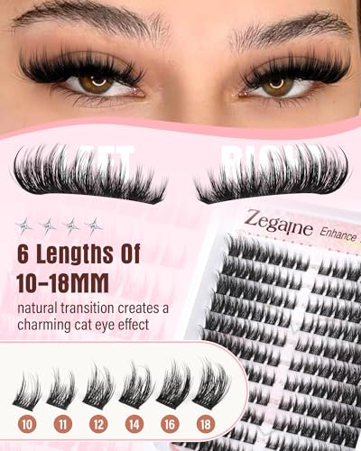 Cat Eye Lash Clusters 10-18MM Wispy C-Curly Anime Eyelashes