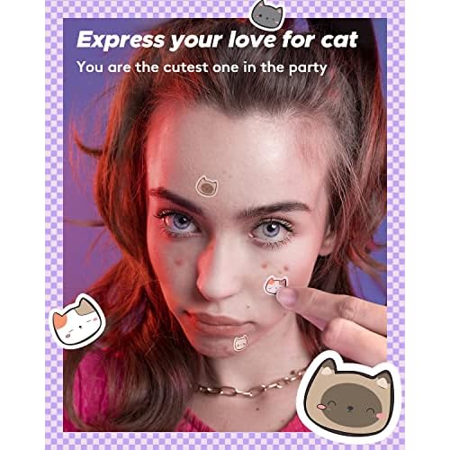LitBear Acne Patch Pimple Patch, Cat Shaped Acne Absorbing Cover Patch, Hydrocolloid Acne Patches For Face Zit Patch Acne Dots, Tea Tree Oil & Salicylic Acid, 96 Patches, 12mm