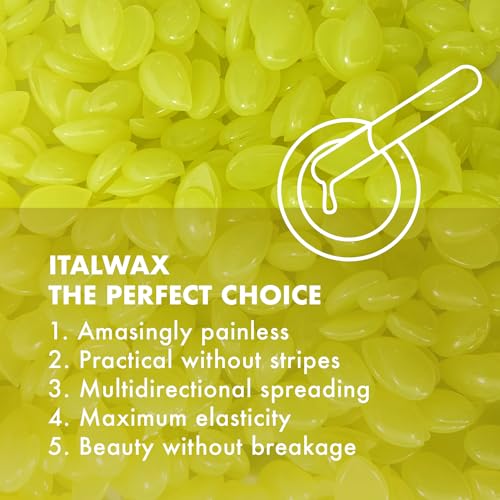 Italwax Top Line Argan Hard Wax Beads 1.65 lb (750 g) ? Fast-Setting Transparent Jelly Wax Enriched with Argan Oil, Floral Scent, Strong Grip for Face & Underarms, Professional Use ? Made in Italy