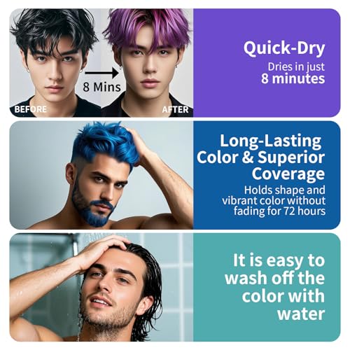 Purple Temporary Hair Color Wax - Washable Styling Cream for Kids & Adults, Halloween & Cosplay
