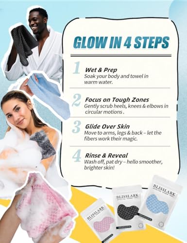 48" Exfoliating Shower Towel for Body & Back Scrub