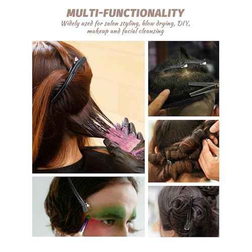 12pcs Hair Clips for Styling, Professional Duck Billed Hair Clips, with Non-slip No-Trace Silicone Band Compartments, Hair Sectioning Clips for Hairdresser Home for Unisex (black)