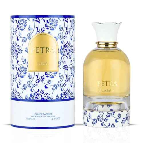 Lattafa Petra Eau de Parfum Spray for Women - 100ml (3.4 Oz) | Tropical, Floral, Fruity & Sweet Fragrance | Long-Lasting Luxury Perfume