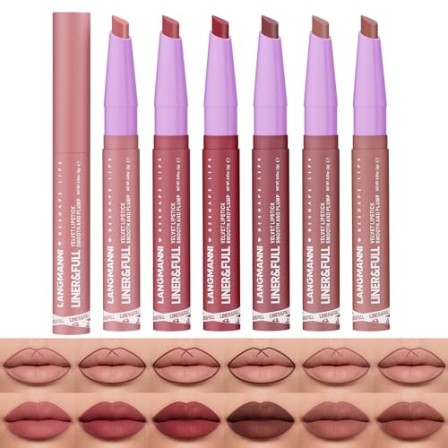 BestLand 2-in-1 Lip Crayon Set – Liner & Lipstick Combo, 6Pcs