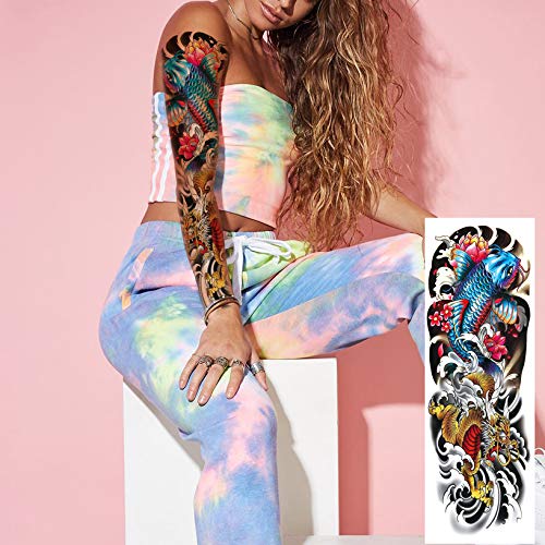 Dragon Fish Temporary Tattoo Sleeves for Men & Women