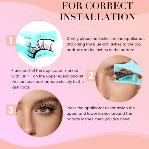 Magnetic Eyelashes Reusable Soft C Curl Natural Look with Applicator