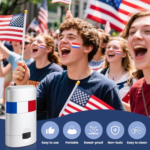 4Pcs Patriotic Face Paint Sticks - Red White Blue 4th of July