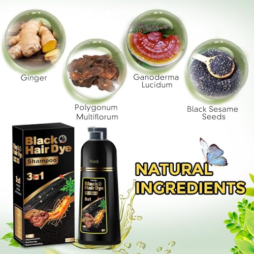Hair Dye Shampoo 3-in-1 for Gray Hair - Natural Herbal