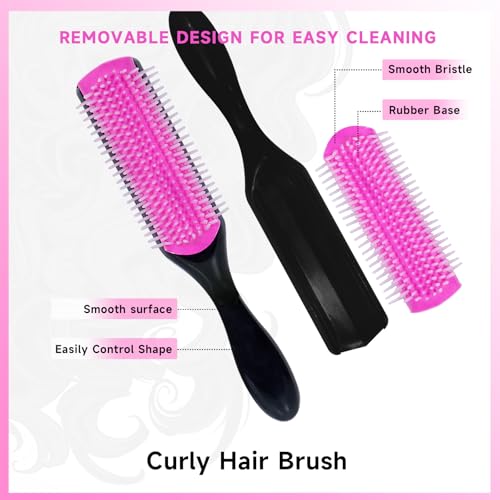 11-Piece Hair Brush Set with Detangling Brush & Spray Bottle