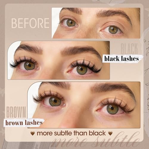 Brown Cluster Lashes 108Pcs - DIY Wispy Eyelash Extensions