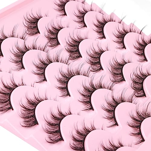 Cat Eye Wispy False Lashes 16mm - 14 Pairs Faux Mink