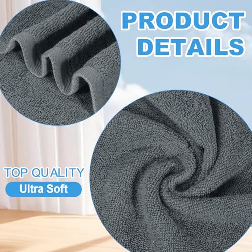 6-Pack 100% Cotton Washcloths 12x12 Inch Grey