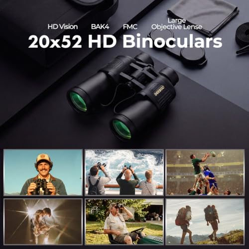 Deesoo 20x52 High Powered Binoculars Black for Outdoor & Hunting