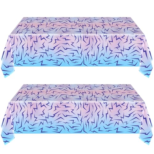 JU XIN 2-Pack Purple Demon Birthday Party Tablecloths for Kpop Celebrations