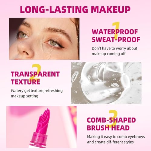 Clear Eyebrow Setting Gel with Built-In Comb - Waterproof Brow Lamination