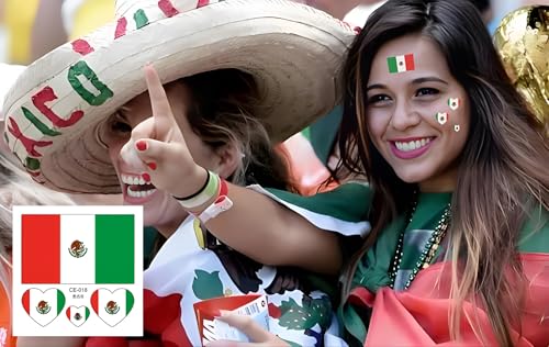 Mexican Flag Temporary Tattoos - 40 Pcs Waterproof