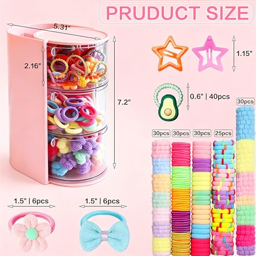 900Pc Hair Accessories Set for Girls with Pink Organizer