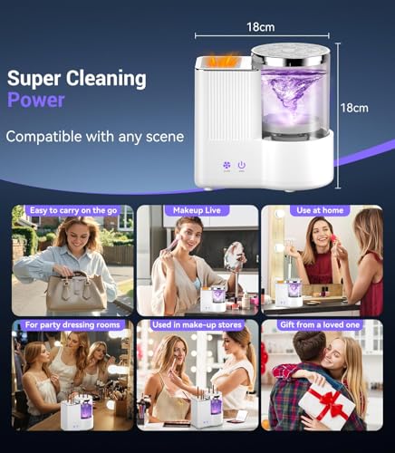 Electric Makeup Brush Cleaner & Dryer Machine - 3-in-1