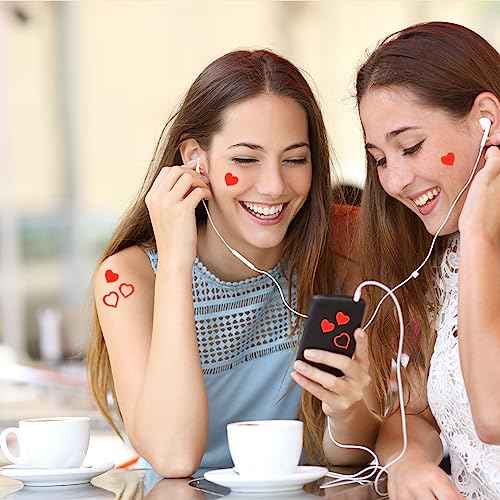 TOYMIS 500PCS Red Heart Shaped Tanning Stickers, Paper, Heart, Romantic Style, Outdoor Use, Fade Resistant