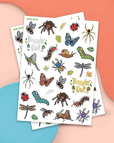 xo, Fetti Bug Temporary Tattoos - 48 Pack Glitter Insect Designs