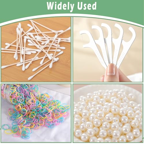 2-Pack Portable Travel Cotton Swab & Floss Pick Storage Case with Lid
