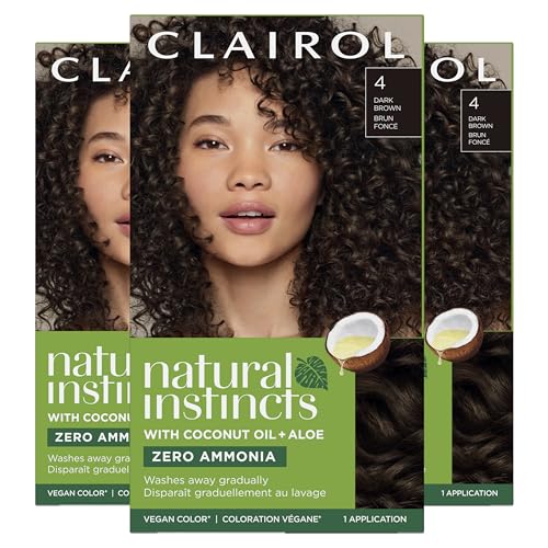 Clairol Natural Instincts Demi-Permanent Hair Dye Dark Brown 3-Pack, 5.85 Fl Oz Each