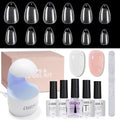 AILLSA Gel Nail Kit with 240 Almond Tips, Glue & Lamp