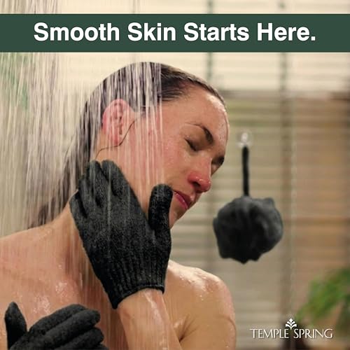 Temple Spring Exfoliating Gloves – Bamboo Rayon, 5-Finger Design