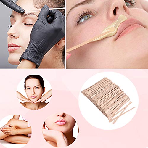 Whaline Wax Spatulas 800 Packs Small Wooden Waxing Applicator Sticks Face & Eyebrows Hair Removal Sticks