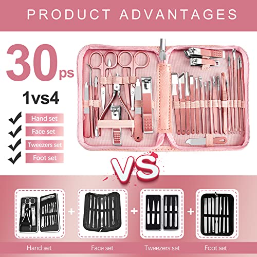30-in-1 Manicure Set with Nail Clippers & Grooming Tools