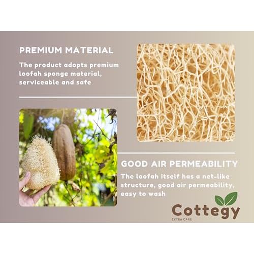 Natural Egyptian Loofah Back Scrubbers for Use in Shower, Exfoliating Natural Loofah Back Scrubber for Shower for Men and Women to Clean Your Back Deeply - 1 Count (1 Pack)