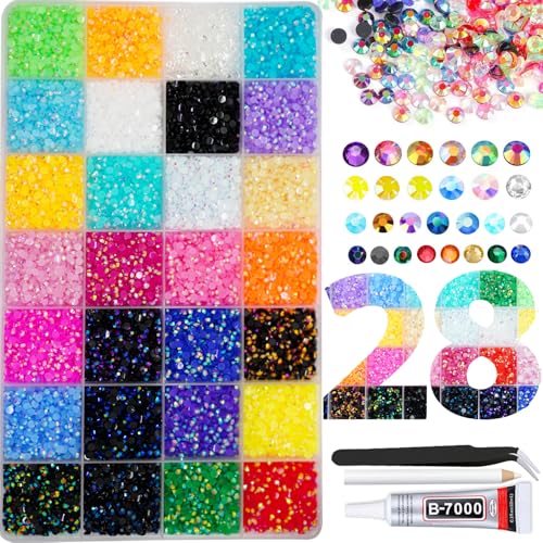 22000-Piece Multicolor Resin Rhinestones for DIY Crafting