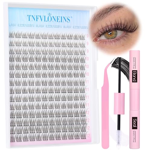 Natural Lash Extension Kit - 168Pcs Wispy Clusters 9-12MM