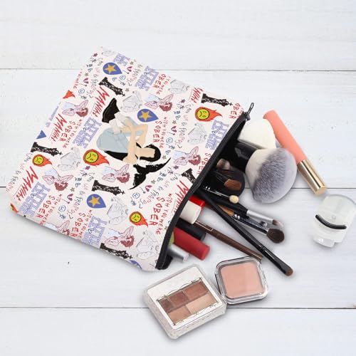G2TUP Singer Album Cosmetic Makeup Bag Gray Music Fans Gift Singer Album Lyrics Zipper Pouch Bag Singer Concert Tour Merch (Wish You Were MG)