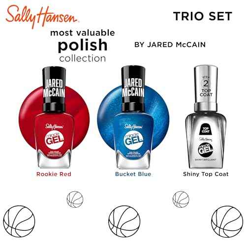 Sally Hansen Miracle Gel¢â x Jared McCain, Trio Set, Long Lasting, Gel-Like Formula, No UV Lamp Needed, Blue and Red Nail Polish