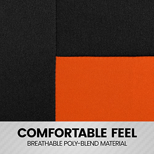 BDK PolyPro Car Seat Covers Full Set in Orange on Black – Front and Rear Split Bench Seat Covers for Cars, Easy to Install Car Seat Cover Set, Car Accessories for Auto Trucks Van SUV