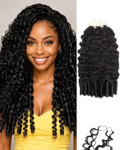 ISHOW Burmese Curly Crochet Hair 170g Pre-Looped 20 Inch Natural Black
