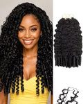 ISHOW Burmese Curly Crochet Hair 170g Pre-Looped 20 Inch Natural Black