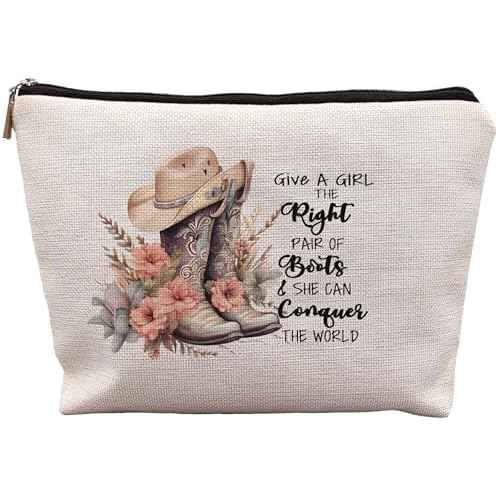 Western Makeup Bag,Cowgirl Boots Cosmetic Makeup Bag,Give A Girl The Right Boots,Cowgirl Stuff,Western Stuff For Women,Cowgirl Gifts