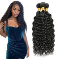 #1B Water Wave Human Hair Bundles 18 20 22 Inch 3pc