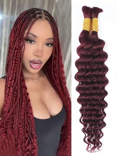 RESACA Human Braiding Hair 100g 2 Bundle 16 Inch Deep Wave Bulk for