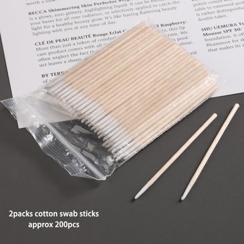 Precision Tip Cotton Swabs with Wooden Sticks - Single Head, 200PCS